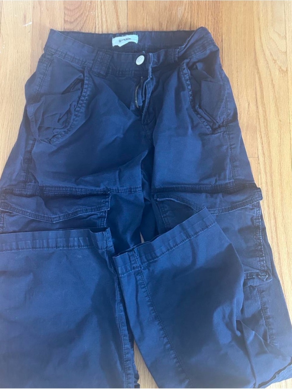 Garage Wide Leg Cargo Pants in Dark Navy